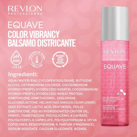 Revlon Professional equave color vibracy - après-shampoing démêlant pour cheveux colorés, 200 ml