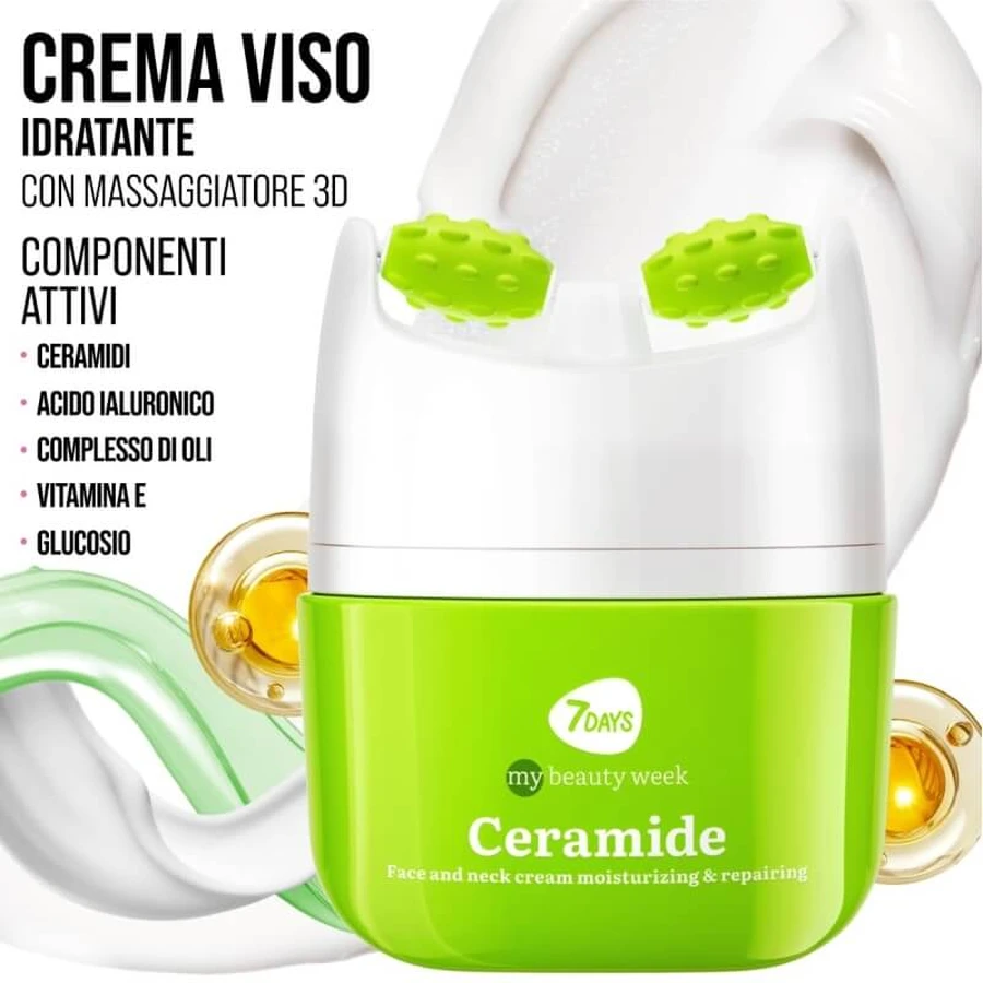 7days Ceramide – nawilżający i ujędrniający krem do twarzy z masażerem, 40 ml: ceny i cechy