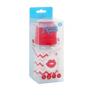 Kiokids Mr &amp; Mrs - Biberón de plástico «Mrs», 250 ml - Rojo