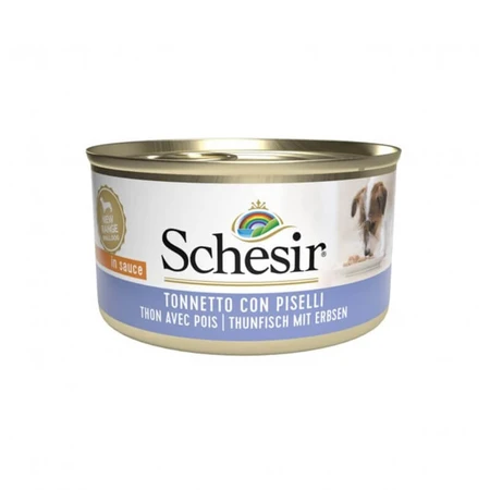 Schesir Filetes de atún y guisantes - Comida húmeda para perros adultos pequeños, 85 g