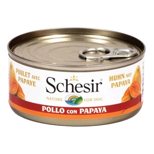 Schesir Hähnchenstreifen mit Papaya – Nassfutter für Hunde, 150 g