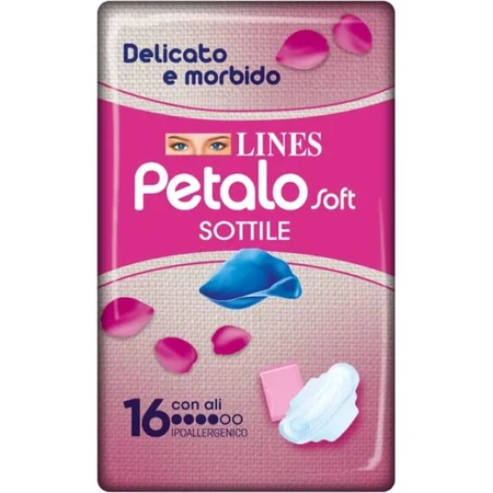 Lines Petalo Soft - 16 hypoallergenic pads with wings