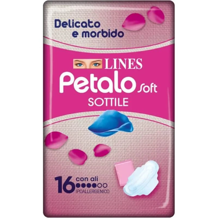 Lines Petalo Soft - 16 hypoallergenic pads with wings