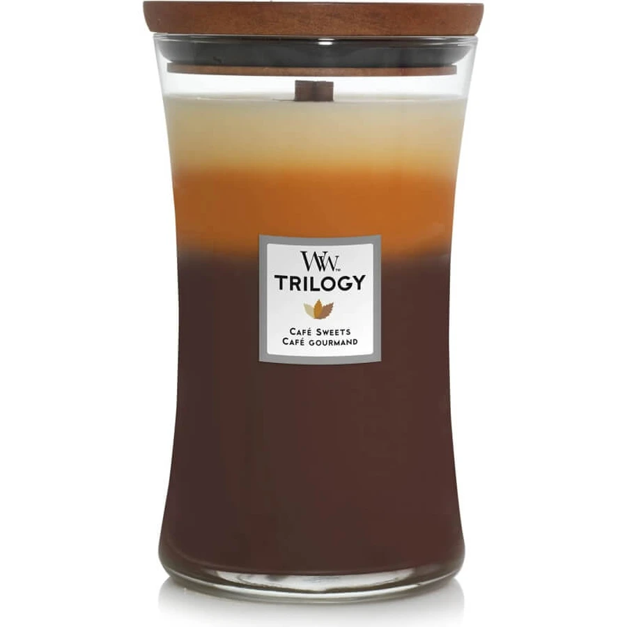 Woodwick Trilogy - Café Sweets - Large Scented Candle, 609 g