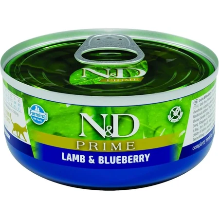 Farmina N&amp;d Prime Lamb & Blueberries - Compleet voer voor volwassen katten, 70 g