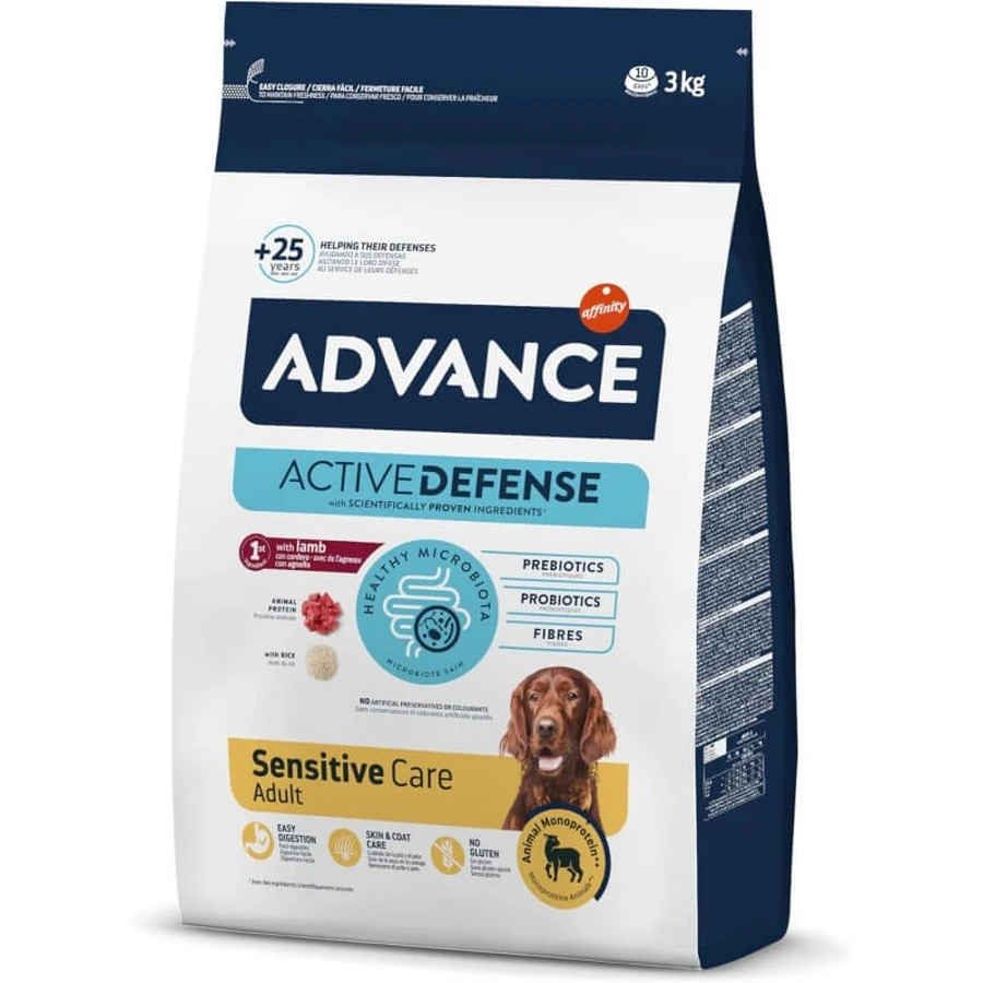 Advance Active Defense Sensitive Care Adult Lamb - Compleet hondenvoer voor honden met een gevoelige spijsvertering, 3 kg