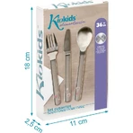 Juego de cubiertos de acero inoxidable Kiokids - Rosa