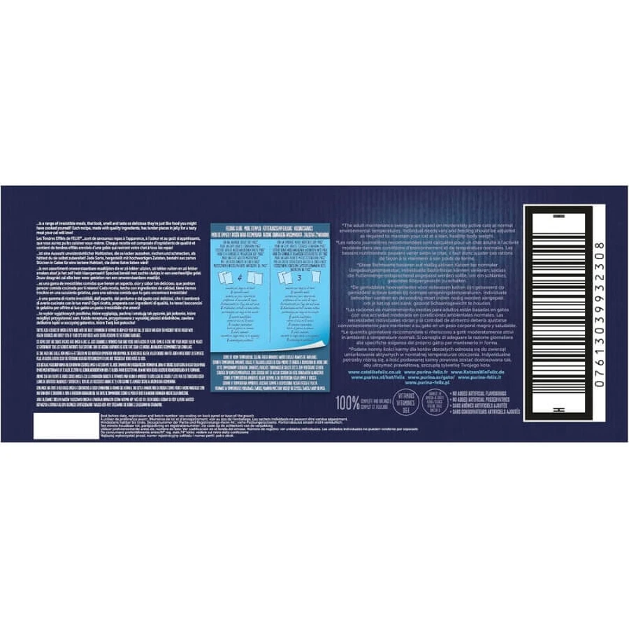Purina Felix Snacks met kip, rundvlees, zalm en tonijn – Volledig voer voor volwassen katten, 44 x 85 g