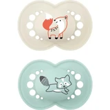 Mam Original - 2 tétines en silicone pour bébés à partir de 6 mois, dans des motifs variés pour garçons