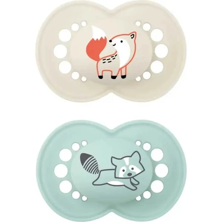 Mam Original - 2 fopspenen met siliconen speentjes voor baby’s vanaf 6 maanden, in diverse jongensmotieven