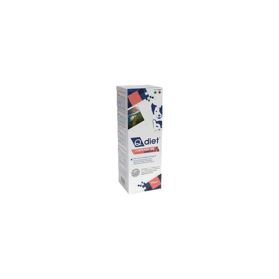 Q vet Q diet : huile complémentaire riche en oméga-3 - complément alimentaire sous forme d'huile pour chiens et chats, 250 ml