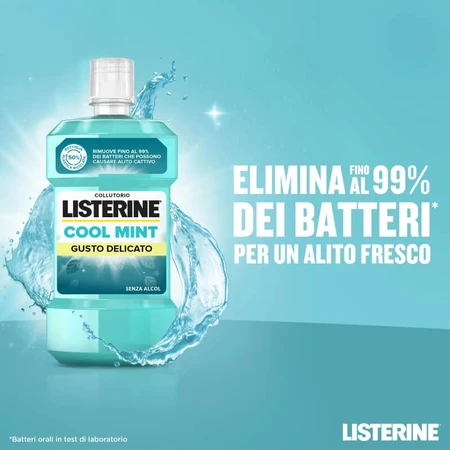 Listerine Cool Mint Mild – alkoholfreies, antibakterielles Mundwasser, 500 ml