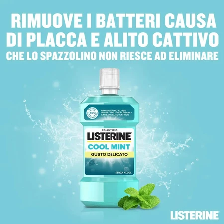 Listerine Cool Mint Mild – alkoholfreies, antibakterielles Mundwasser, 500 ml