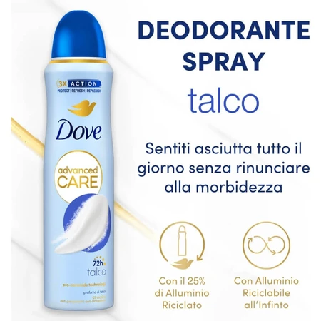 Dove Advanced Care Talc Deodorant Spray, 150 ml