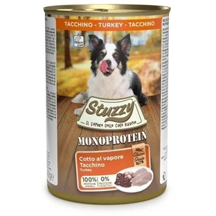 Schesir Stuzzy Single-Protein Truthahn – Alleinfuttermittel für ausgewachsene Hunde, 400 g