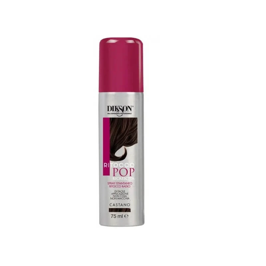 Dikson Pop Root Touch-Up - Spray retocador instantáneo para raíces castañas, 75 ml