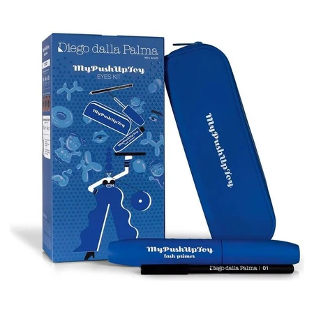 Kit de prebase para pestañas «mypushuptoy» de Diego dalla Palma: prebase de rímel azul + lápiz de ojos negro n.º 01 + estuche de silicona azul