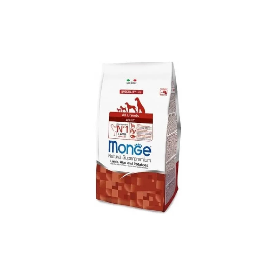 Monge Natural Superpremium All Breeds Adult Dry Food with Lamb and Rice, 12 kg