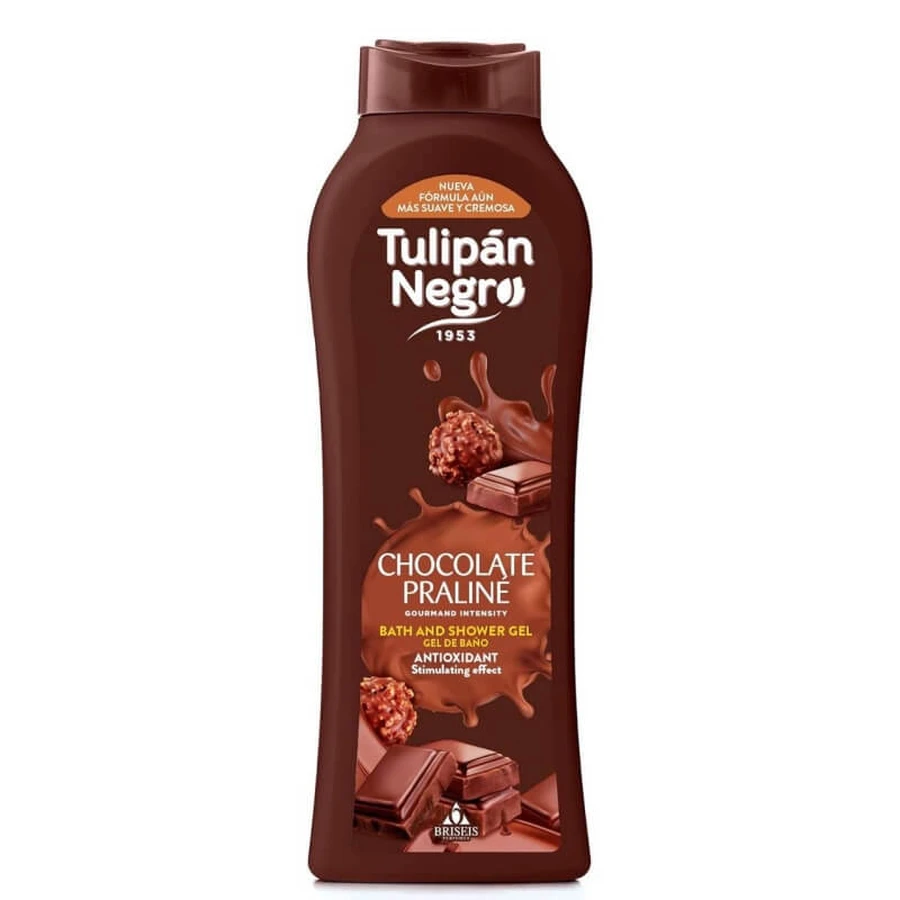 Tulipan Negro Chocolate Praline - Gel de ducha de cacao antioxidante, estimulante y nutritivo, 650 ml