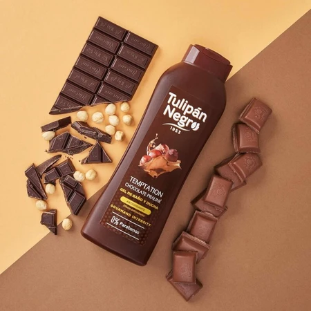 Tulipan Negro Chocolate Praline - Gel de ducha de cacao antioxidante, estimulante y nutritivo, 650 ml