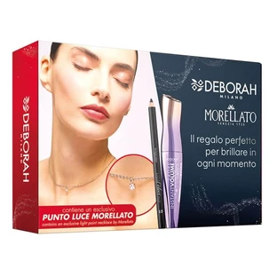 Deborah Beauty Kit &amp; Morellato nr. 02 - Instant Maxi Volume Mascara + Velvet Mat Kajal-oogpotlood nr. 01 + ketting