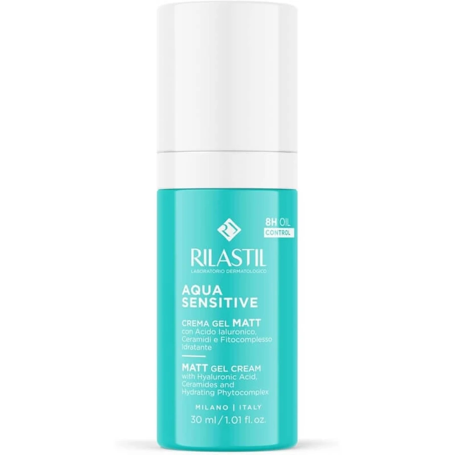 Rilastil Aqua Sensitive - Crema-gel matificante e hidratante para pieles mixtas y con problemas, 30 ml
