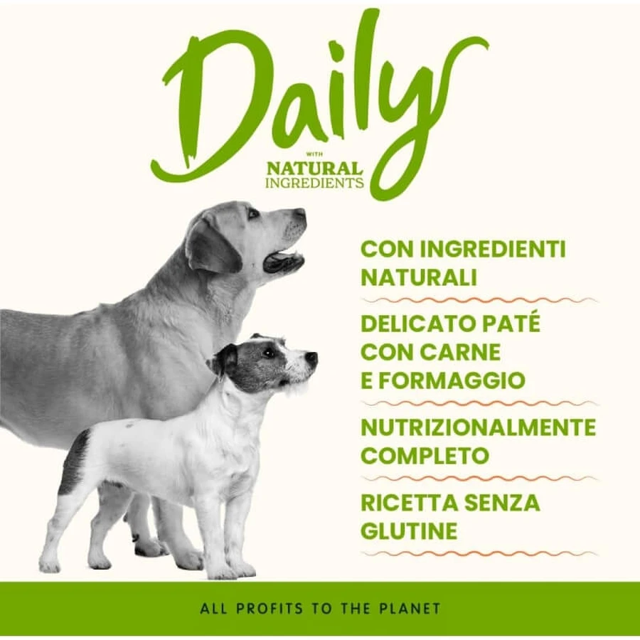 Almo Nature Daily Menu Pollo, jamón y queso - Comida húmeda completa para perros adultos, 100 g