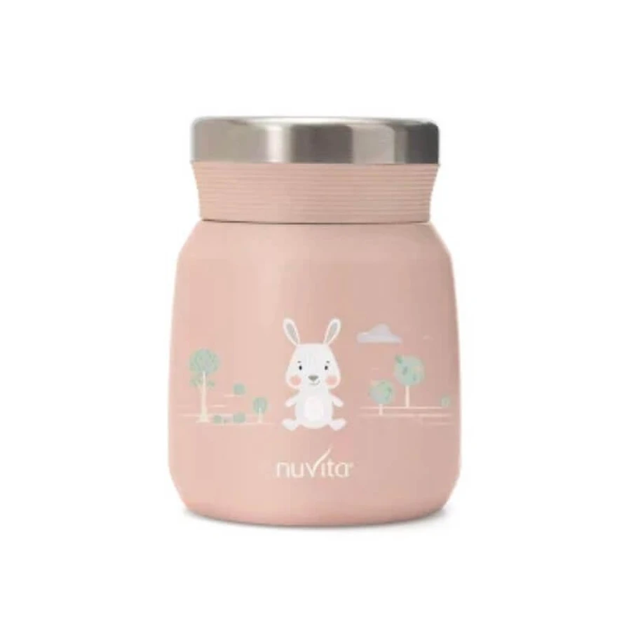 Término Nuvita - Recipiente de acero inoxidable para alimentos fríos y calientes, English Rose, 300 ml