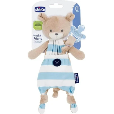 Chicco Pocket Friend - Portachupetes Buddy azul claro