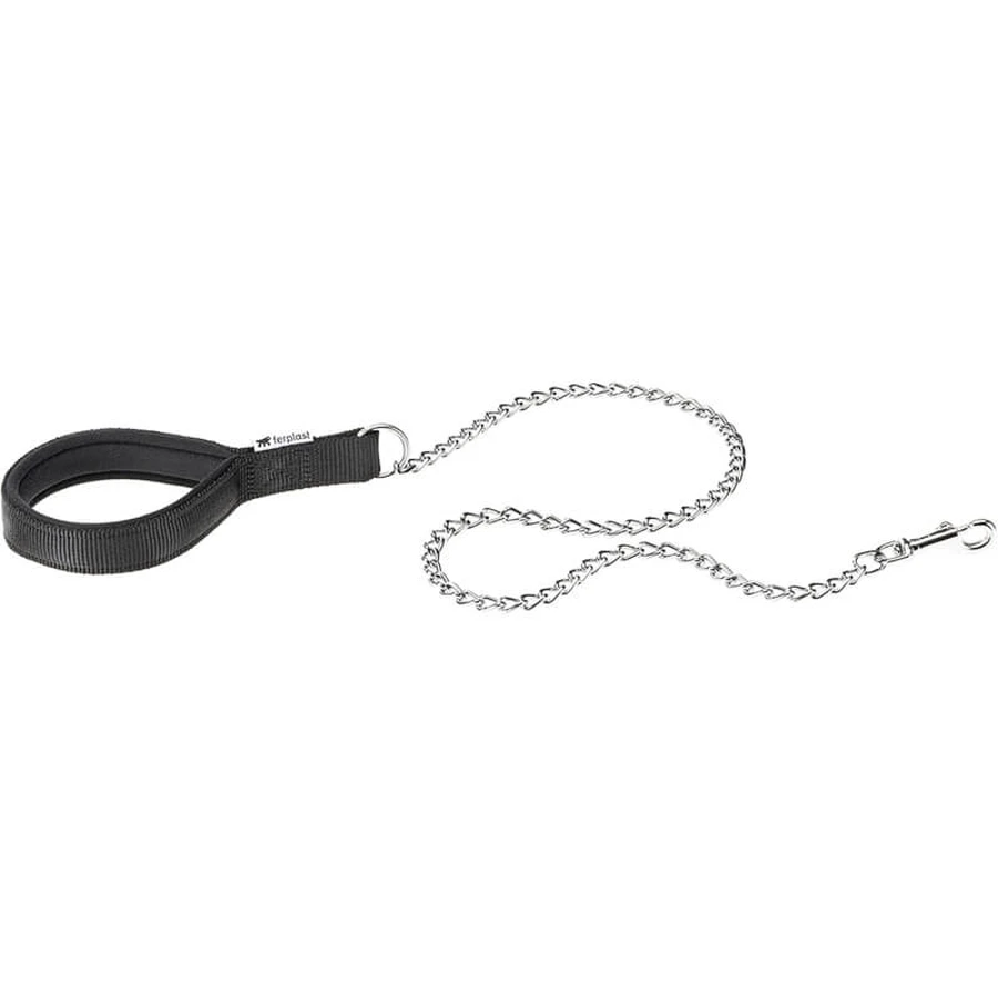 Ferplast Daytona gm 25-100 - Durable nylon dog leash with a black chrome-plated chain