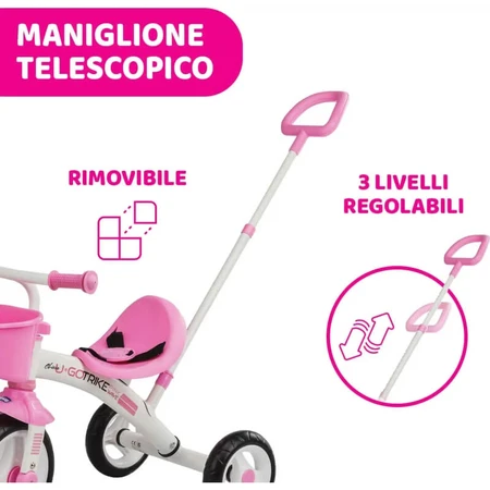 Chicco u-go Dreirad für Kinder, rosa, ab 18 Monaten