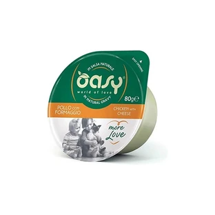 Oasy Wet Cat More Love Chicken and Cheese - Complementary Food for Adult Cats, 70 g