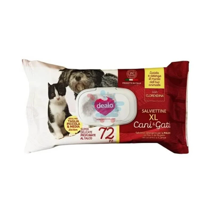 Toallitas limpiadoras Dealo 72 XL para perros y gatos