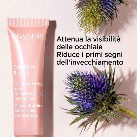 Clarins Total Eye Revive - Crema-gel revitalizante para el contorno de los ojos que reduce la hinchazón y las ojeras, 15 ml