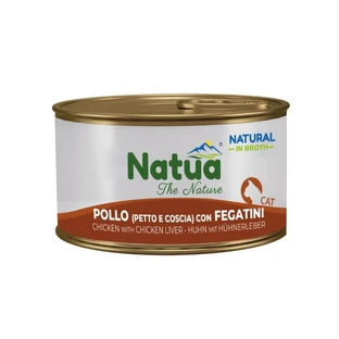 Natua Natural in kippen- en leverbouillon – Compleet kattenvoer, 85 g