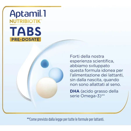 Aptamil Nutribiotik tabs 1 – Säuglingsnahrung für 0–6 Monate, 21 Beutel