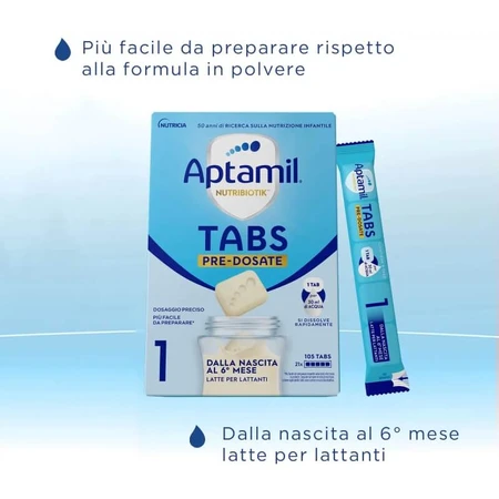 Aptamil Nutribiotik tabs 1 – Säuglingsnahrung für 0–6 Monate, 21 Beutel