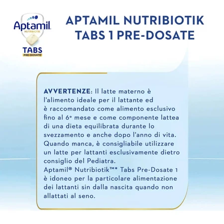Aptamil Nutribiotik tabs 1 – Säuglingsnahrung für 0–6 Monate, 21 Beutel