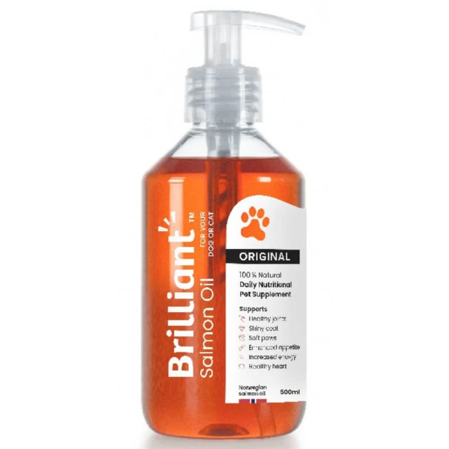 Hofseth Biocare Brilliant Salmon Oil - Aliment simple pour chiens et chats, 500 ml