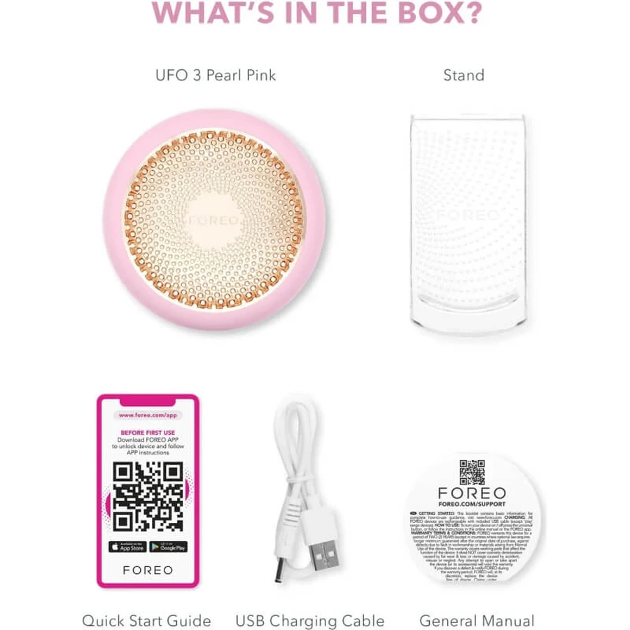 Foreo UFO 3 - 5-in-1 device for deep facial hydration - pearl pink