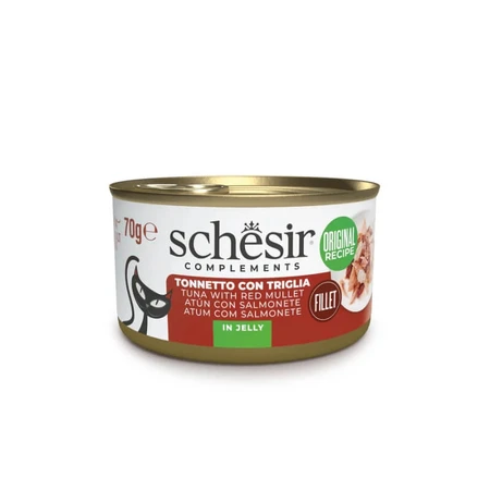 Schesir Complements Jelly-Coated Tuna and Red Mullet Fillets - Complete Cat Food, 70 g