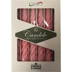 Giorgios Kerzenladen: 6 rosa lackierte, gedrehte Kerzen, Einheitsgröße