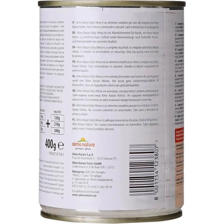 Almo Nature Daily Menu Beef - Comida húmeda para perros adultos, 400 g