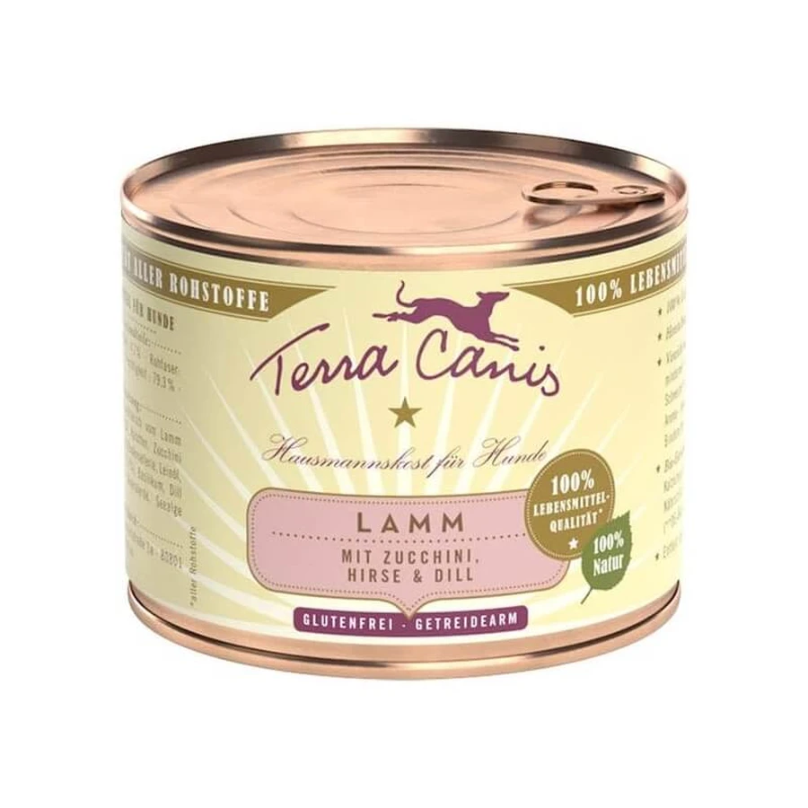 Terra Canis Classic Lamb with Zucchini, Millet, and Dill - Complete Food for Adult Dogs of Normal Weight, 200 g