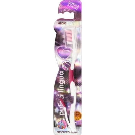Clendy Manual Toothbrush with Dual Action: Cleans Teeth and Tongue