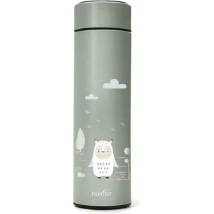Botella térmica Nuvita con termómetro LED, verde salvia, 500 ml
