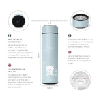 Botella térmica Nuvita con termómetro LED, verde salvia, 500 ml