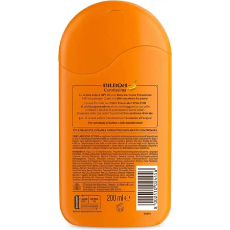 Bilboa Sunscreen SPF 20 Carotissima Milk, Medium Protection, 200 ml