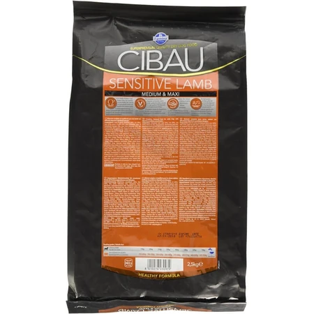 Farmina Cibau Sensitive Lamb Medium &amp; Maxi - Complete Food for Sensitive Adult Dogs, 2.5 kg