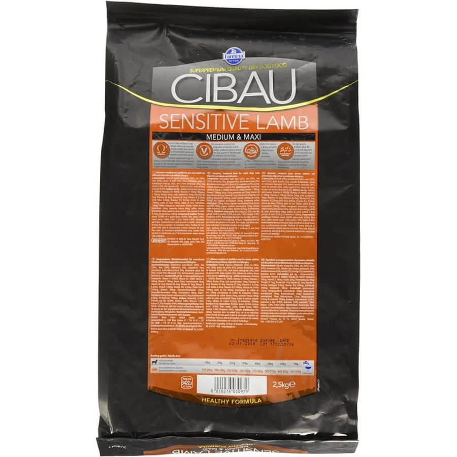 Farmina Cibau Sensitive Lamb Medium &amp; Maxi - Complete Food for Sensitive Adult Dogs, 2.5 kg